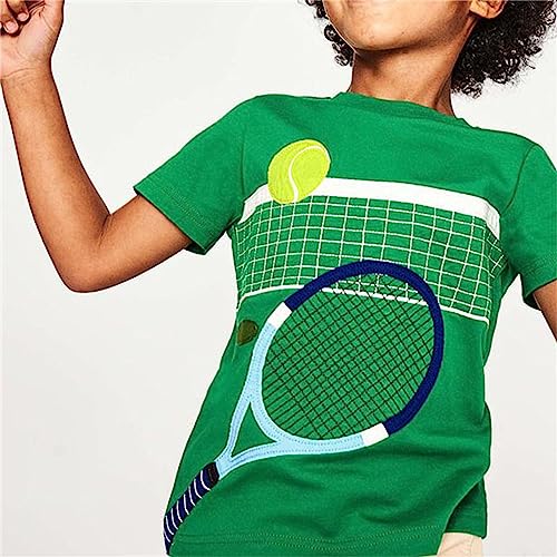 Toddler Boys Girls Basketball Tennis Graphic T-Shirts Top Neckline Short Sleeve Crewneck Kids Cotton Tees Tops3