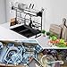 Sanlinkee Over The Sink Dish Drying Rack,Width Adjustable (25''≤Width Size≤37.5'') Stainless Steel Dish Drainer,for Kitchen Organizer Storage Space Saver Shelf Utensils Holder Tableware Drainer Black