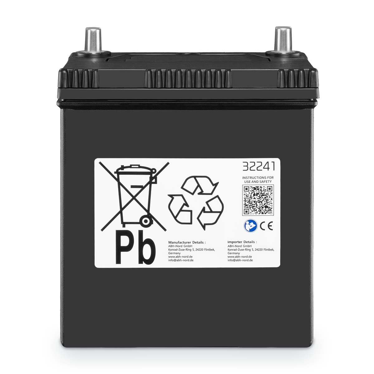 HeyVolt Asia Autobatterie 12V 42Ah 340A/EN Starterbatterie, absolut wartungsfrei ersetzt 35Ah 40Ah, Pluspol Links