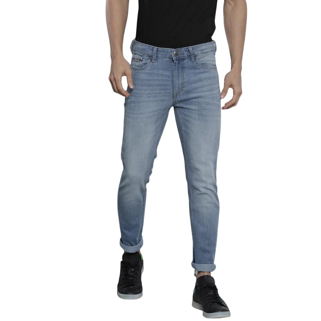 The Indian Garage Co Men Mid Rise Slim Fit Solid Mid-Rise Stretchable Jeans
