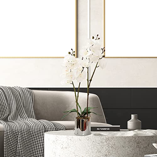 CXGS-Artificial-Orchid-Flower-Plant-Real-Touch-Faux-Orchids-in-Ceramic-Vase-White-197-Fake-Phalaenopsis-Flower-Arrangement-Centerpiece-Home-Indoor-Decor CXGS Artificial Orchid Flower Plant Real Touch Faux Orchids in Ceramic Vase White 197 Fake Phalaenopsis Flower Arrangement Centerpiece Home Indoor Decor