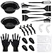 Produktbild 23-Teiliges Hair Dye Set,CREATESTAR DIY Haare Färbung Kit Haarfärbemittel,Haare Färben Set einschließlich Färbeschale/Haarklammer/Handschuh/Ohrbedeckung Friseur Szubehör Strähnchenhaube Werkzeug