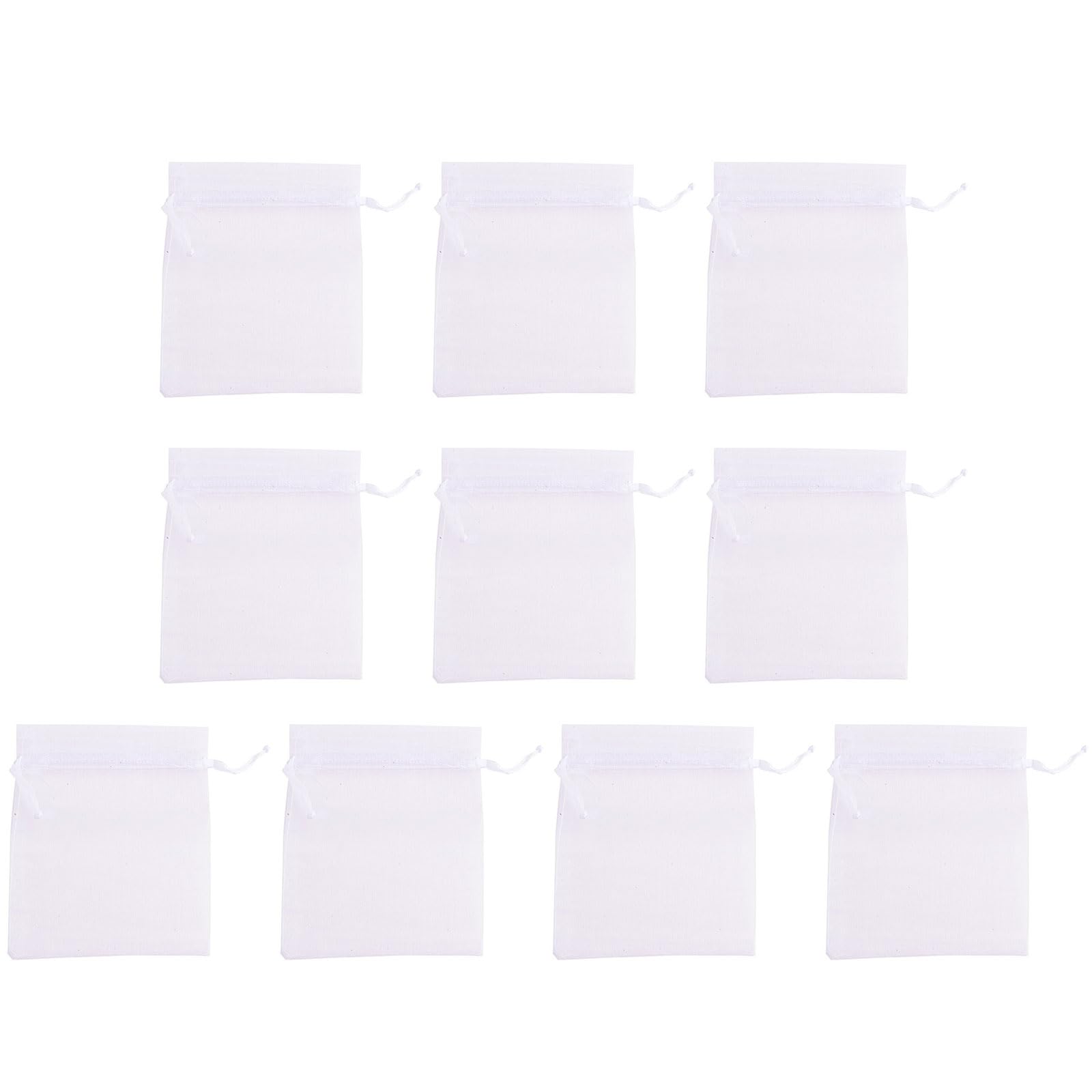 HYBEW Pack of 10 Folding Pouches Drawstring Organza Bag Folding Small Size Storage Pouches for Jewelry Makeup and Medications Organza Gift Bag