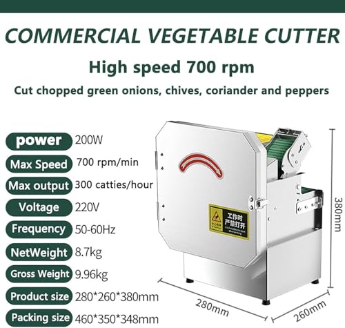 Cortadora comercial de cebollas de 200W en acero inoxidable miniatura 2