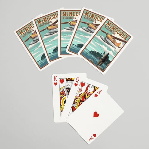 Lantern Press Minocqua Wisconsin Baraja Poker 52 Cartas miniatura 7