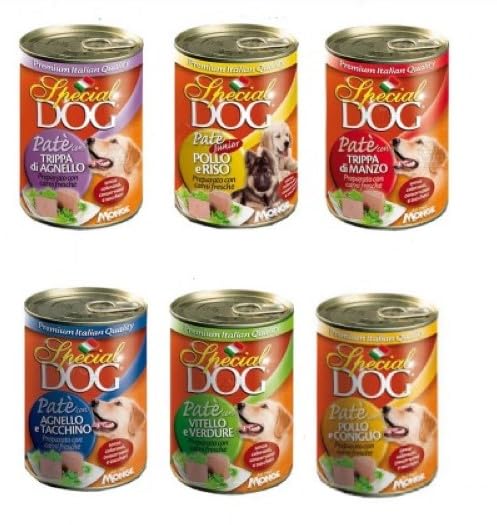 Monge Special Patè Cibo Alimento Umido Per Cane Cani Dog. 24 LATTINE CON GUSTI ASSORTITI IN BASE ALLA DISPONIBILITA' DA 400g CADAUNO