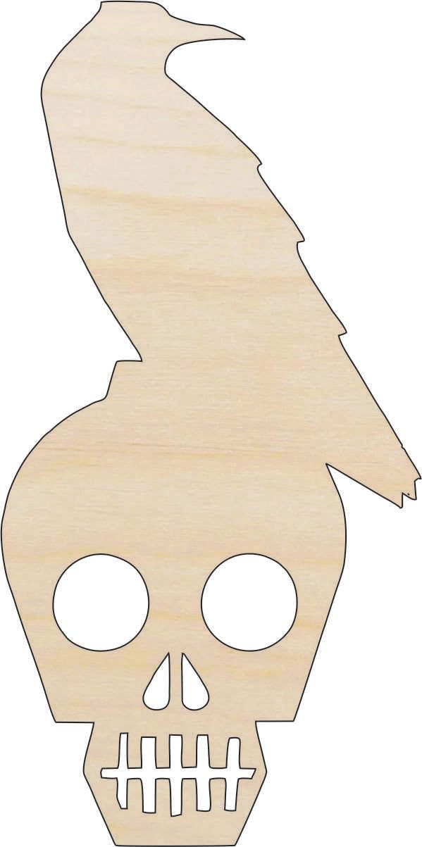Skull - Laser Cut Out Unfinished Wood Craft Shape FAL32 3 Pieces @ 3" / 1/4" thick
