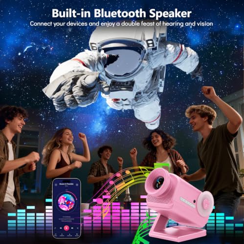 Image of Rossetta 3D Projector with 60 Scenes, Galaxy Star Projector for Room Decor | Bluetooth Speaker, 1H /2H Timer & Remote, Night Light for Bedroom, Party, Christmas & Birthday Gifts for Adults, Girls, Boys