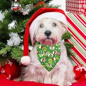 Christmas Dog Bandana Puppy Scarf - Merry Christmas Dog Outfits - 2 Pcs Adjustable Holiday Party Birthday Triangle Reversible Dog Bandanas for Small Medium Large Dogs Christmas Dog Bandana Puppy Scarf Merry Christmas Dog Outfits 2 Pcs Adjustable Holiday Party Birthday Triangle Reversible Dog Bandanas for Small Medium Large Dogs