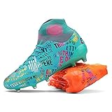 MAUGELY Men's Cleats Firm Ground Soccer Shoes Athletic Lightweight Running Outdoor Turf Comfortable...