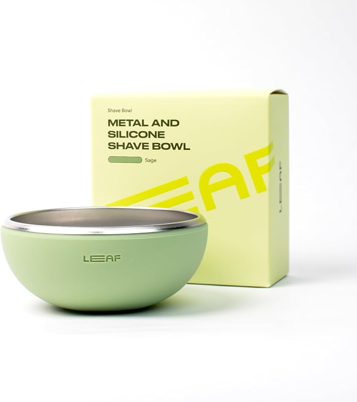 Tigela Leaf Shave Leaf Bowl em aço inoxidável e silicone, Sage