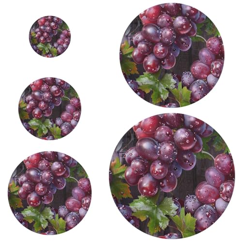 5 tapas reutilizables para latas de alimentos, 5 tamaños, tapas de masa madre para pan, frutas y sobras, uvas jugosas, color morado