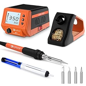 Lytool Soldeerstation, 60W Soldeerstation met Groot Display, Temperatuurbereik 180 °C – 480 °C, Wachtwoordbeveiliging, Standby-modus, voor School, Laboratorium en Hobbylsolderen