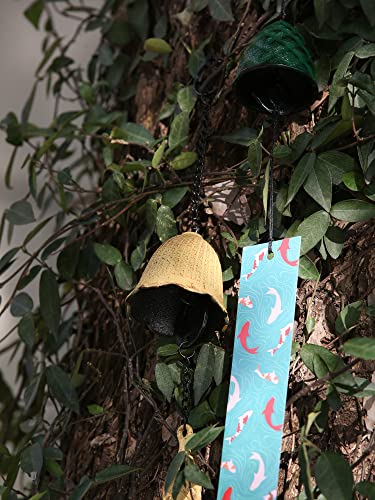 A.f.n.a.l Japanese Wind Chime Cast-Iron Outdoor Ornament For Garden, Patio & Balcony, 2 Pack Hanging Metal Wind-Bell Decoration Gift, Blessing Pendant Windchimes & Pvc Wind-Catcher, Flower & Pine Cone #TOP4