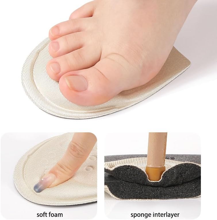 Insert Shoes for Women – 2 Pairs Cushions for Ball of Foot & Heel Inserts– Non-Slip Beige Inserts for Pain Relief – Ideal for Sneakers, Work Shoes, Flats & High Heels - Image 8