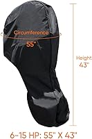 Vista 6 de iCOVER - Fundas para motor fuera de borda, cubierta de motor de barco completo remolcable impermeable, tela Oxford resistente con cremallera, se