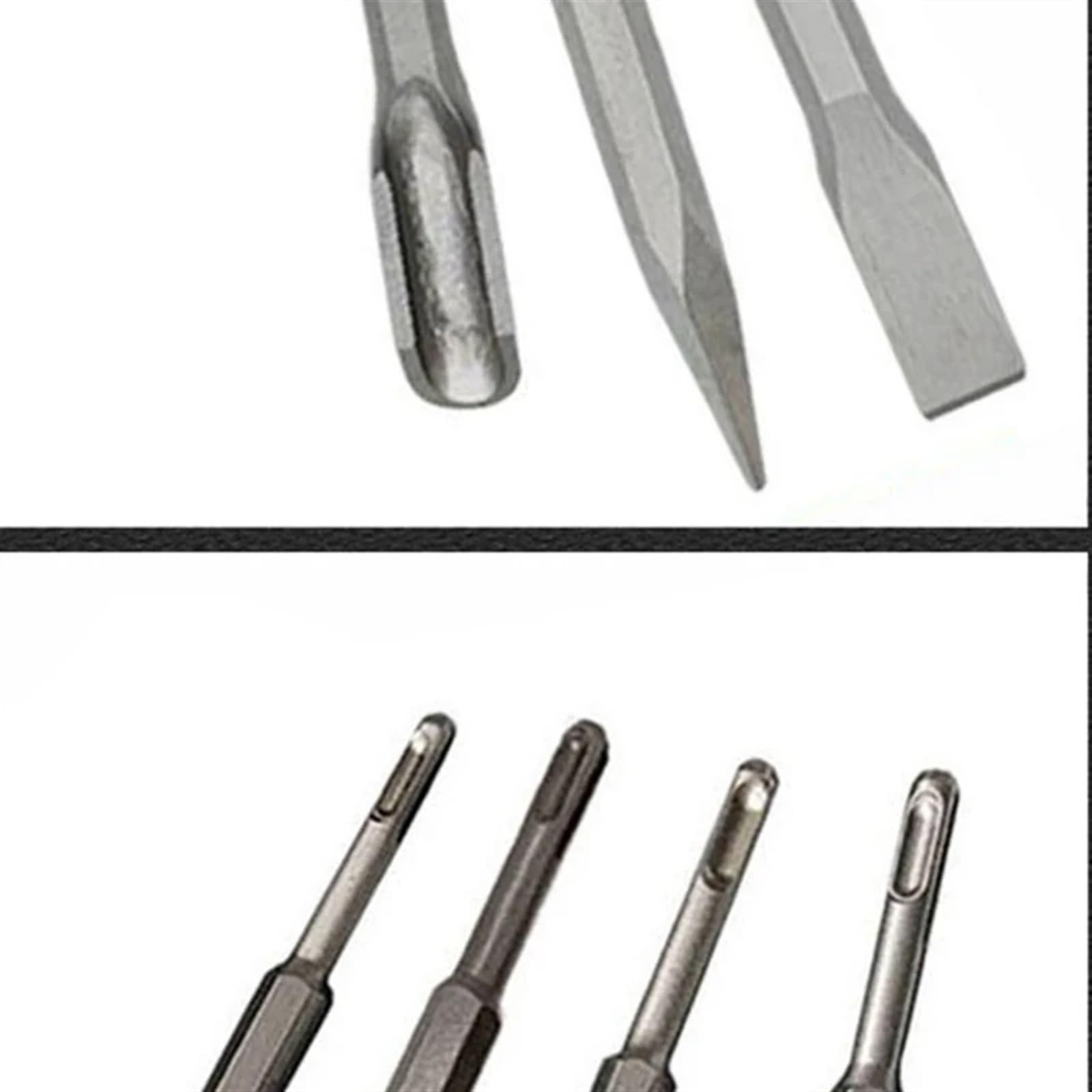 Scalpello Muratore 4 Pezzi scalpelli Set Point sgorbia Martello Piatto Punta Trapano ammer Trapano Muro di Cemento Punta utensile Manuale
