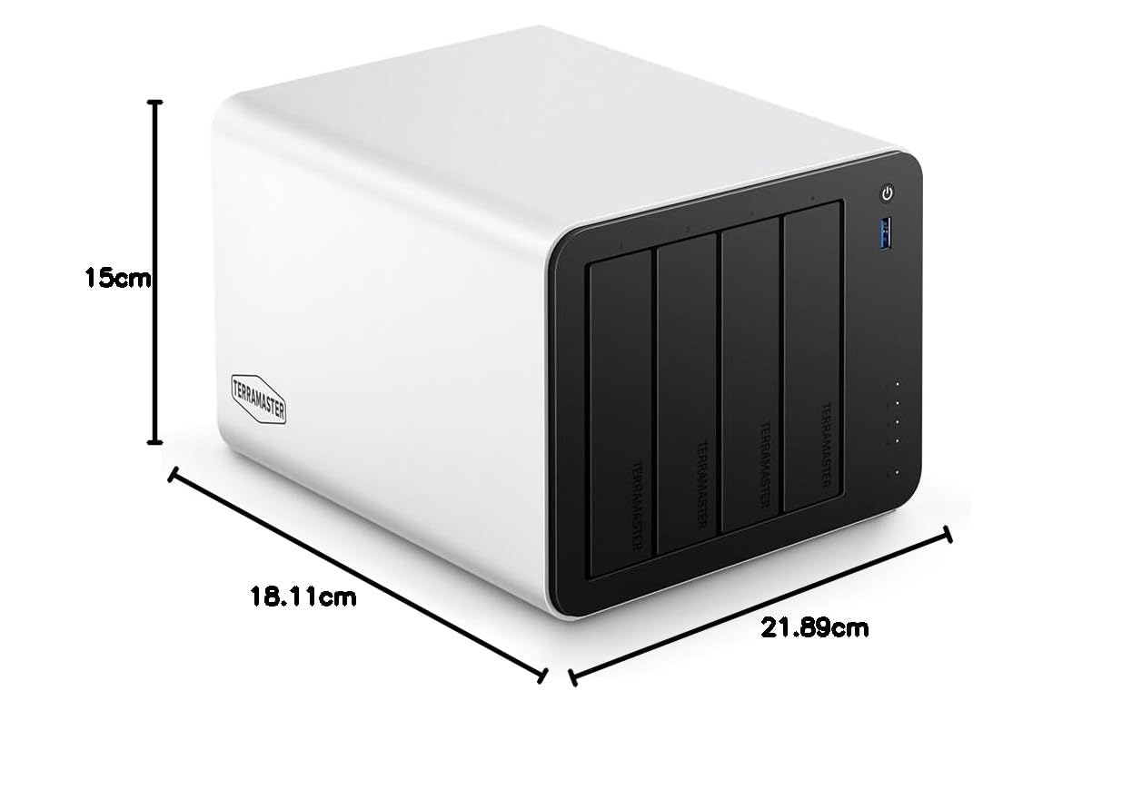 TERRAMASTER F4-425 Plus NAS - Stockage 4Baies, Intel N150 Quad-Core, 16GB DDR5, 2X 5GbE LAN, 3X Slots M.2, Serveur Multimédia et Collaboratif (sans Disque)