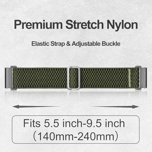 ANNEFIT Stretchy Nylon Watch Band for Men Women, Adjustable Elastic Watch Straps with Quick Release, Replacement Wristband 16mm 17mm 18mm 19mm 20mm 22mm 24mm - Image 4