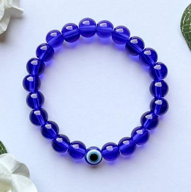 Image of Honbon Fancy Designer Beads Evil Eye Charms Bracelet,Handmade Unisex Nazar Bracelets,Friendship Band for All -Girls, Boys, Men & Women
