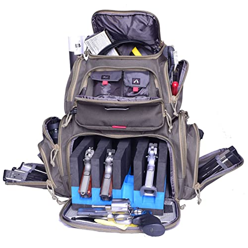 Image of G5 Outdoors G.P.S. Handgunner Range Backpack Foam Cradle For 4 Handguns, Durable Pistols, Ammo & Shooting Accessories Storage