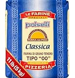 Polselli Classica, Tipo '00' Double Zero Flour Extra Fine, 11 lbs (5 kg), Neapolitan Italian Pizza flour, Bread, Pasta, and more, All Natural, Unbleached, Unbromated, No Additives,Product of Italy