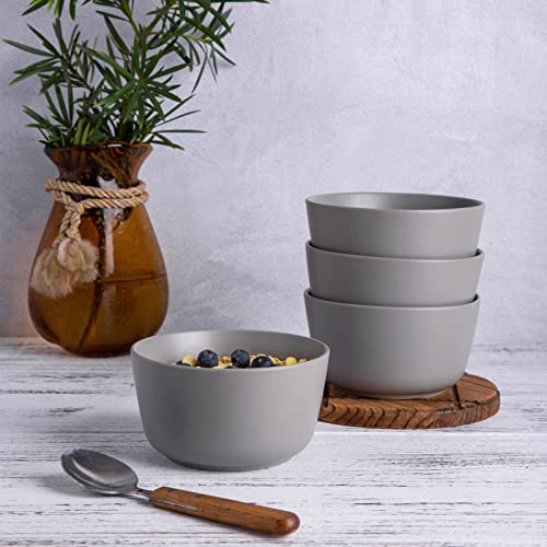 Amorarc Stoneware Cereal Bowls For Kitchen, 26 Ounce Large Ceramic Soup Bowls Set Of 6 For Snacks Soup Oatmeal Cereal Breakfast, Chip-Resistant - Matte Gray #TOP2