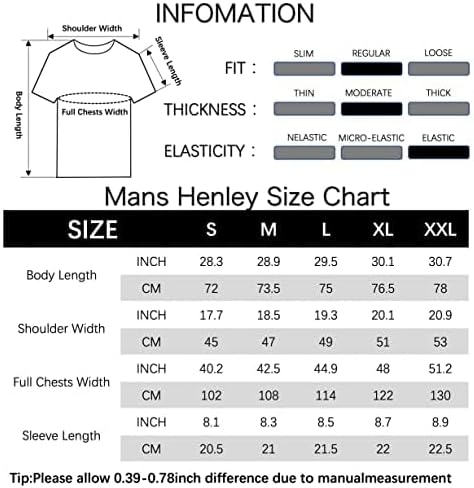 Miniatura 7 de M&F EVENMINE Mens Fashion Casual Front Placket Basic Short Sleeve Henley T-Shirts Button Cotton Pocket Tee