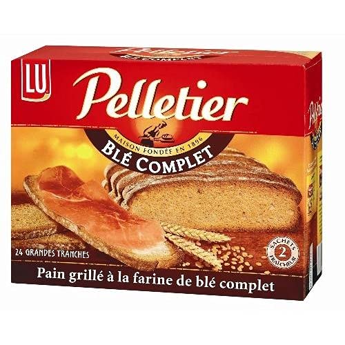 LU PELLETIER - Pain Grillé 24 Tranches Au Blé Complet 500G - Lot De 4