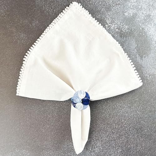 Servilletas de Algodón con Borde Anudado a Mano, Set x4 miniatura 4