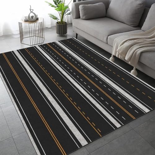 Tapis de zone 3D flanelle haut de gamme à texture abstraite moderne - 4
