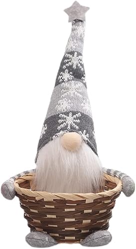 Cesta de dulces de Navidad para cesta de almacenamiento, cesta de contenedor de frutas, decoración del hogar, cesta de pan de Navidad, cesta de