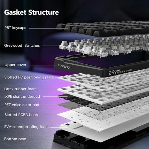 Image of HUO JI Z-99 Wired Mechanical Keyboard, Creamy Sound, RGB Backlit, Black
