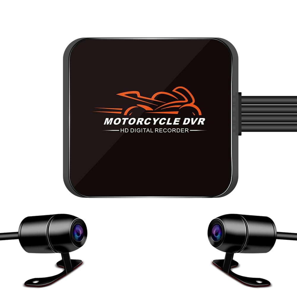 VSYSTO D6RL Motorcycle, Dash Camera, Front and Rear Camera, Simultaneous Recording, Waterproof, WiFi, 1080P Full HD, 2 Megapixels, 130° Wide Angle, Night Vision Recording, HDR Function, Engine Linked,