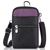liangdongshop 3 Way Water Resistant Utility Gadget Pouch RFID Blocking Passport Phone Waist Pack with Locking Carabiner(Purple)