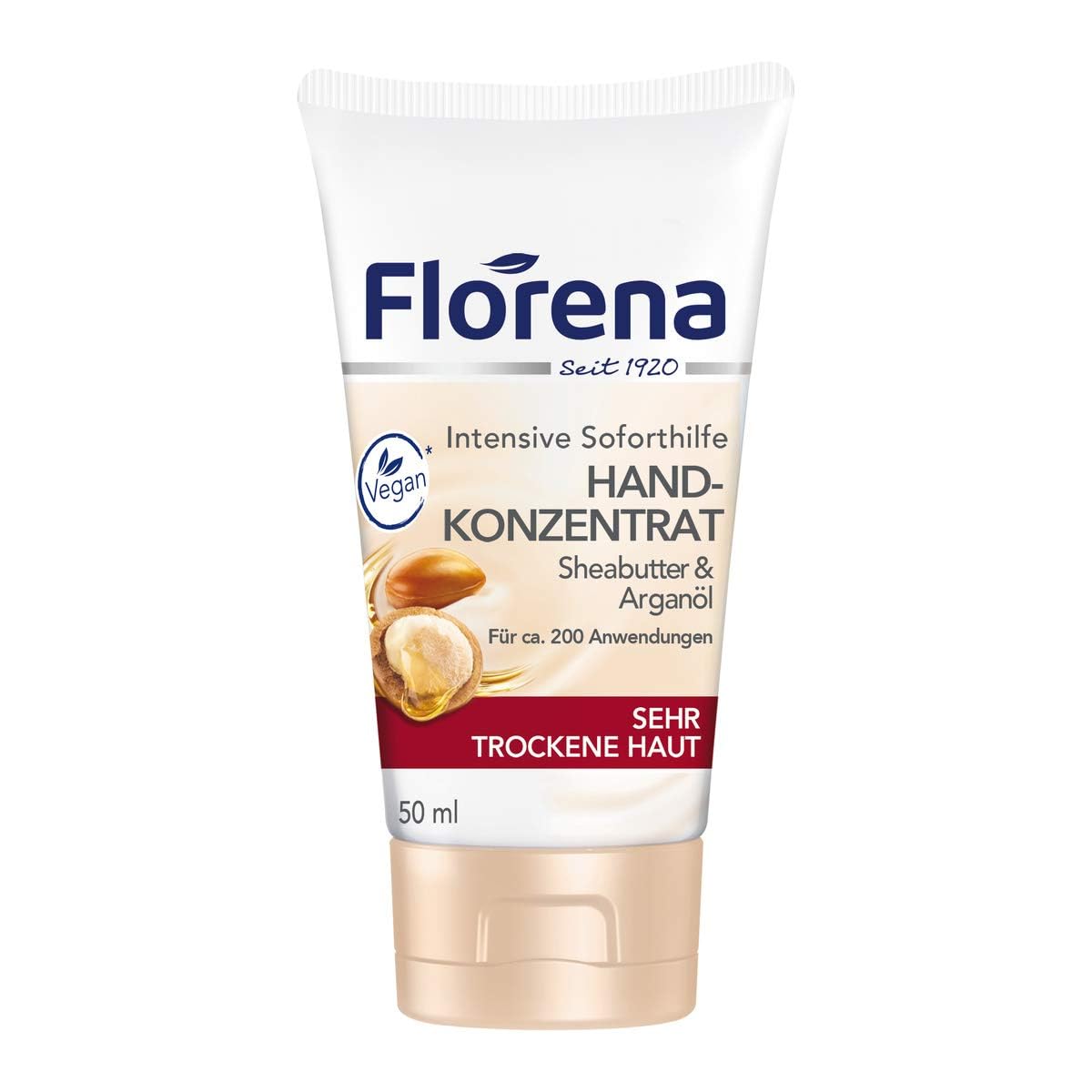Florena Hand Concentrate with Shea Butter and Argan Oil Vegan, 50 ml (Pack of 1)