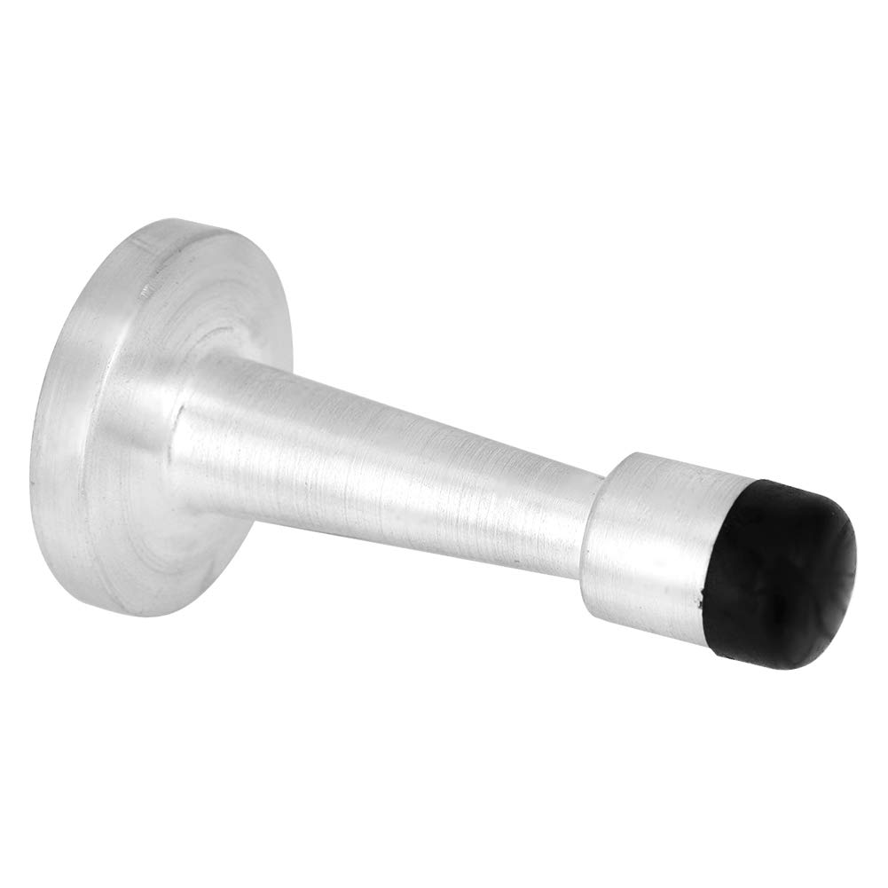 Zinc Alloy Door Stop Rubber Anti collision Bracket, Zinc Alloy Rubber Door Stop Holder, Anti collision Door Holder (Brushed alloy door top, small)