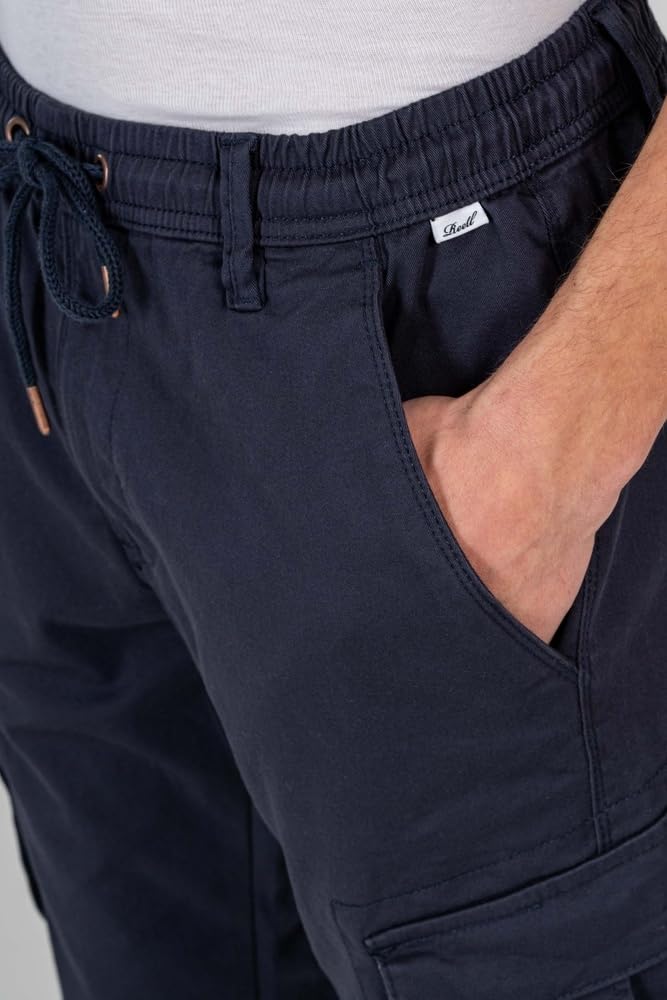 Reell Reflex Rib Cargo - Jogger Cargohose für Herren mit Kordelzug und elastischem Bund - Regular Tapered Fit - Hose aus Baumwolle