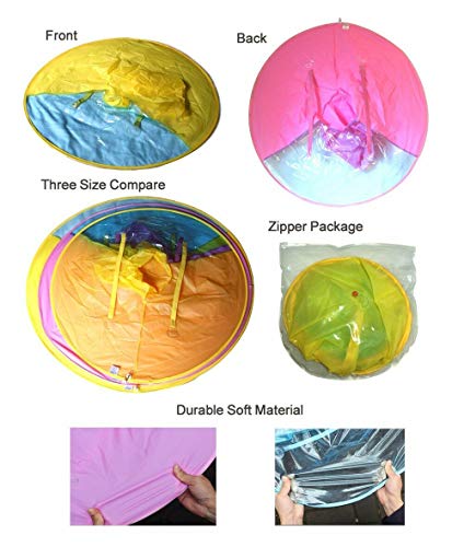 Anhua Foldable Cartoon Duck Children Raincoat Ufo Shape Rain Hat Cape Umbrella (Blue, S) #TOP6