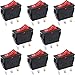 Produktbild Taiss / 8Pcs AC 250V / 15A, 125V / 20A Rotlicht beleuchtet EIN/AUS SPST 3Pin 2 Position Mini Boot Wippschalter Auto Auto Boot Wippschalter Druckknopf KCD3-101N-R