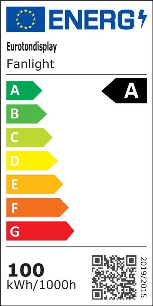 Ventilador de techo con iluminación LED, lámpara de techo 3343, negro, diámetro de 50 cm, 96 W, con mando a distancia, color de luz/brillo ajustable, lámpara de techo LED (3343)