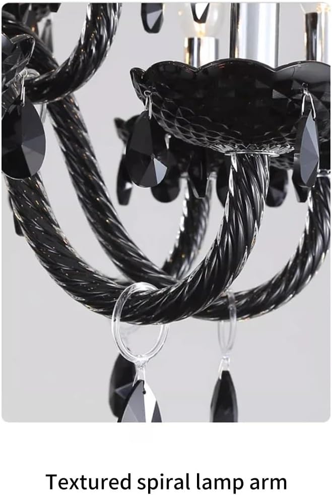European Black Crystal Chandelier Lighting for Living Room Dining Room Creative Iron Chandelier Fashion Candle Crystal lamp,Indoor Illumination