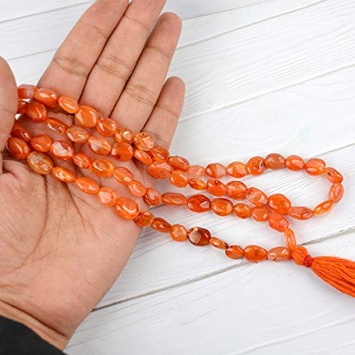 Image of Natural Oval Crystal Beads Mala Necklace Collection for Men & Women, Reiki Energized Gemstone Jewellery for Meditation, Mindful Living, Spiritual Decor & Everyday Fashion Styling