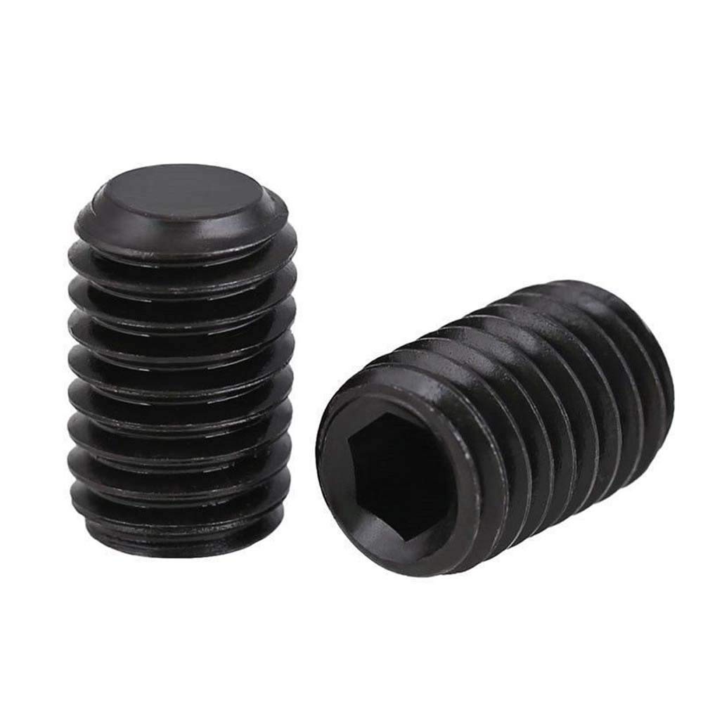 60Pcs M5x25mm Grub Screws Flat Point Socket Set Screws High Tensile 12.9 Grade Steel Black Oxide (60Pcs, M5x25mm)