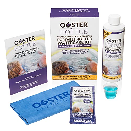 Ouster Hot Tub Cleaner– 3-in-1 Weekly Care for Portable Hot Tubs and Swim Spas – Sparkling Clean & Silky Soft Water – Reduces Harsh Spa Chemicals (Complete Kit)
