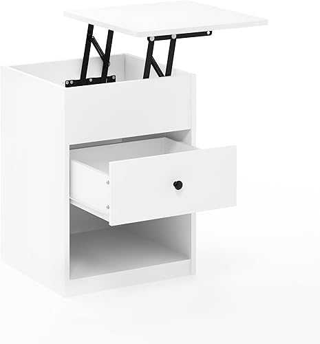 Miniatura 7 de Furinno Jensen Lift Top - Mesita de noche, color blanco sólido Blanco sólido,Americano,gris roble francés,https://www.amazon.com/dp/undefined