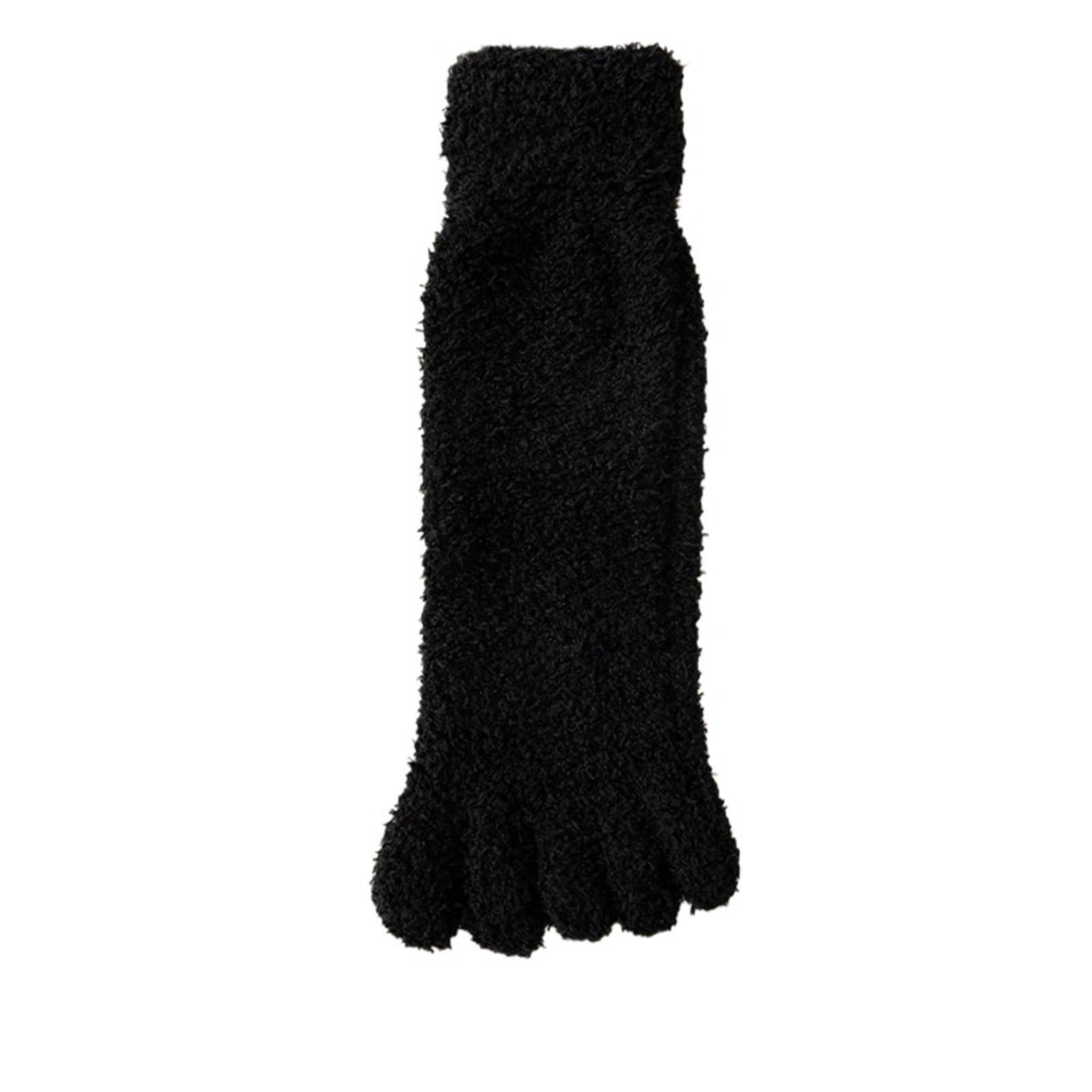 EVPCPWTYZY Coral fleece Socks Womens Winter Thick Warm five finger Split Toe floor Mens Home Plush Sleep(B10)