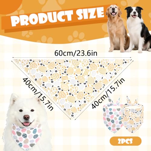 LKJAUOZ 2 stk Hund Halstuch, Ostern Hunde Bandana, Dreieckstuch und Halstuch für mittelgroße und große Hunde, Frühlings- und Osteraccessoire