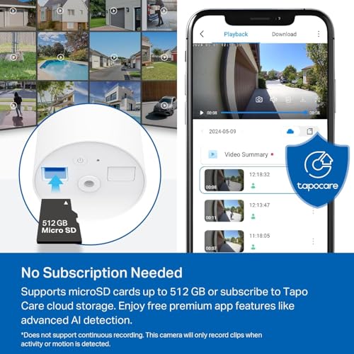 Image of Tapo SolarCam 1080p Outdoor Wireless Security Camera, Battery Power with Solar, Person Detection, Subscription-Free Local Storage /Optional Cloud, Works with Alexa & Google Assistant, C402 KIT(3-Pack)