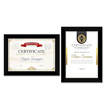 Customized E Deals Certificate Frames,Collage Photo Frames|9X12 Inches|Set of 2|Certificate 2